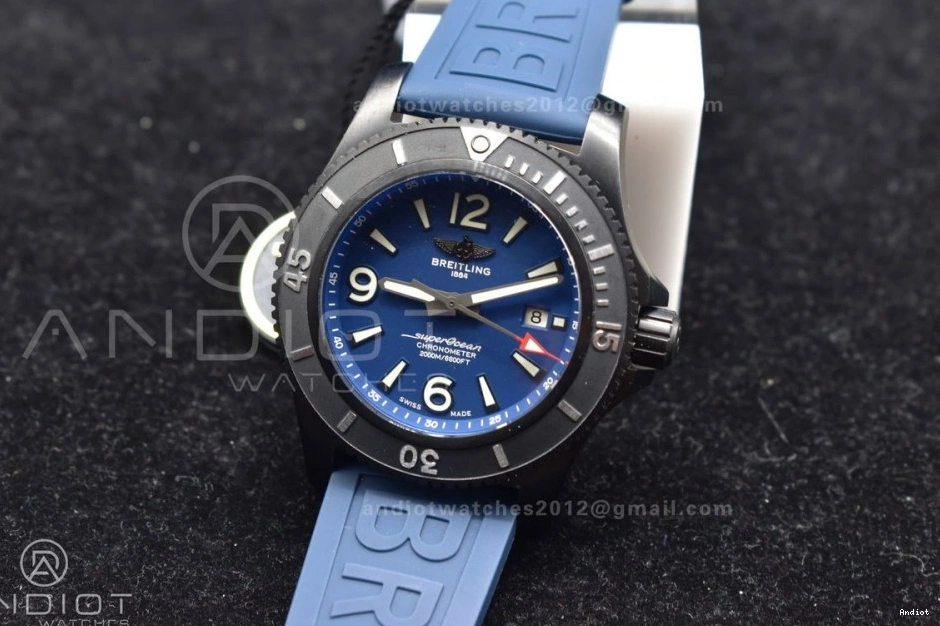 Bezel Blue On Dial A2824 1:1 Best Superocean Edition Black Black Automatic TF Strap Rubber 44 0329